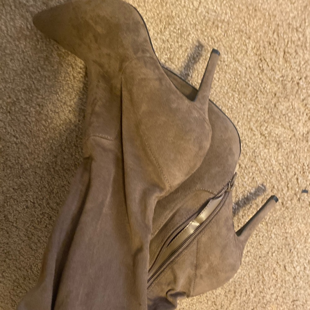 Tall brown heel boots